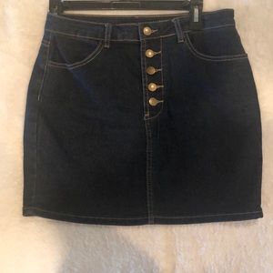 denim mini skirt